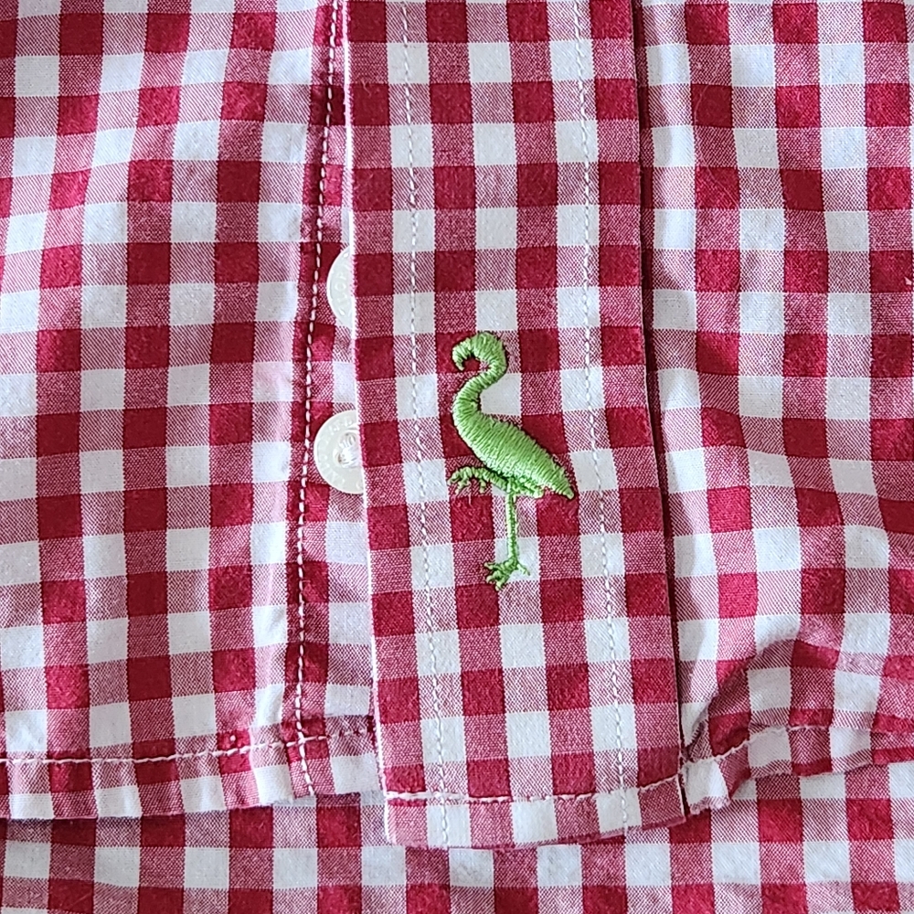 TailorByrd men's red gingham button-up shirt size medium normcore preppy casual - Picture 3 of 10